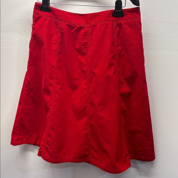 L.L. Bean red corduroy Classic Fit women skirt Garment size 12 100% cotton282460 - Picture 3 of 7
